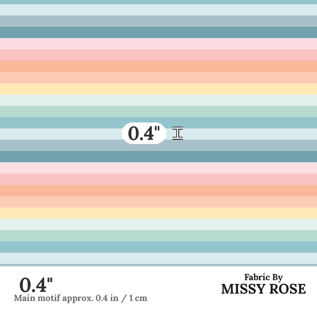 Indy Bloom Fabric Gumdrop Florals Rainbow Dream 02 0.4 inch print scale guide | Fabric by Missy Rose