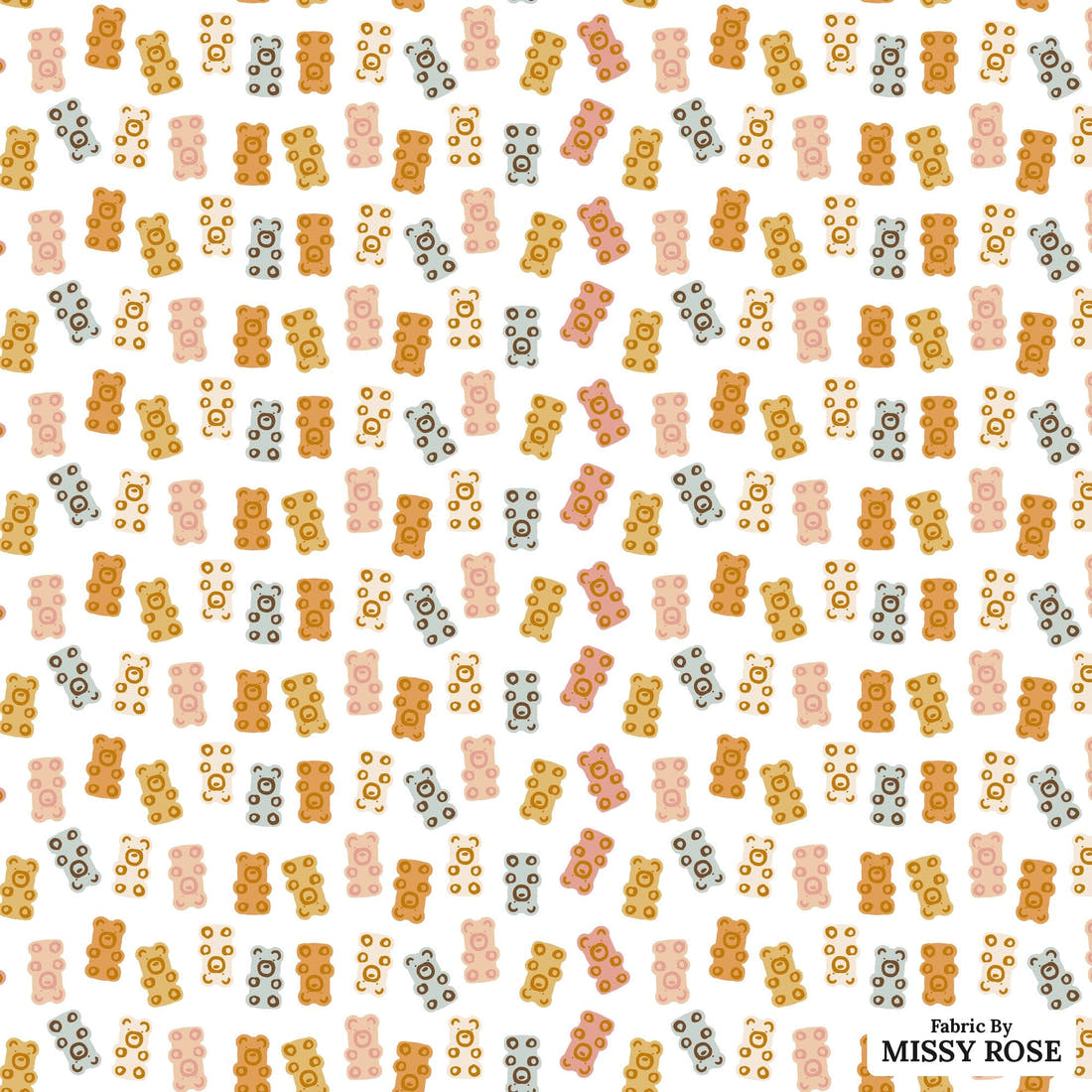 Indy Bloom Fabric Hocus Pocus Bears in White 13 flat view of the printed design | Fabric by Missy Rose