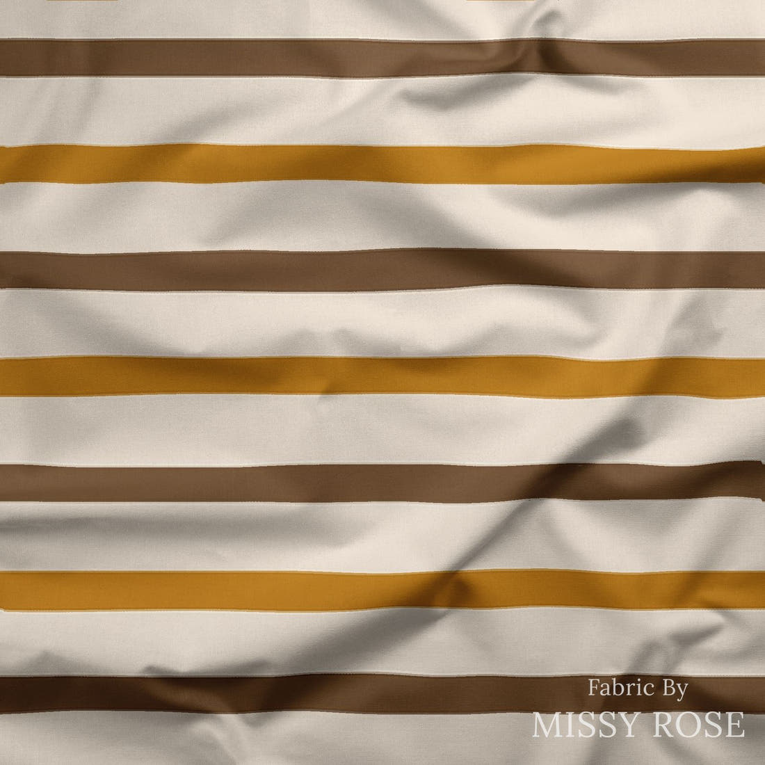 Indy Bloom Fabric Hocus Pocus Caramel Chocolate Stripe 16 draped fabric mockup - custom printed fabric by the metre | Fabric by Missy Rose