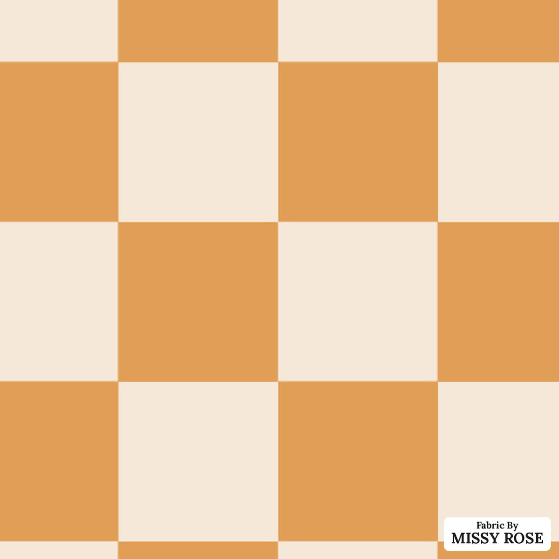 Indy Bloom Fabric Hocus Pocus Checks in Pumpkin 15 flat view of the printed design | Fabric by Missy Rose