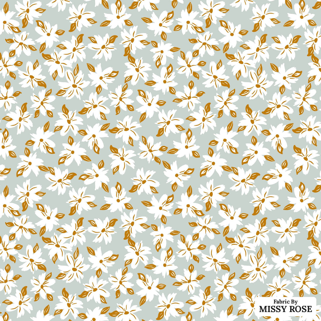 Indy Bloom Fabric Hocus Pocus Fog Floral 04 flat view of the printed design | Fabric by Missy Rose