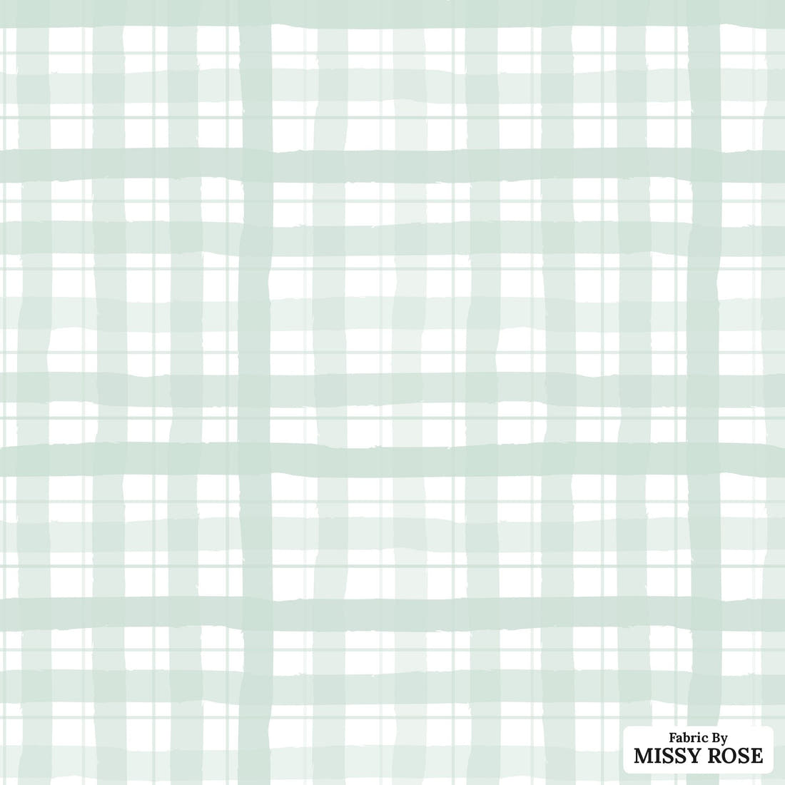 Indy Bloom Fabric Holly Jolly Gingham in Peppermint 16 flat view of the printed design | Fabric by Missy Rose