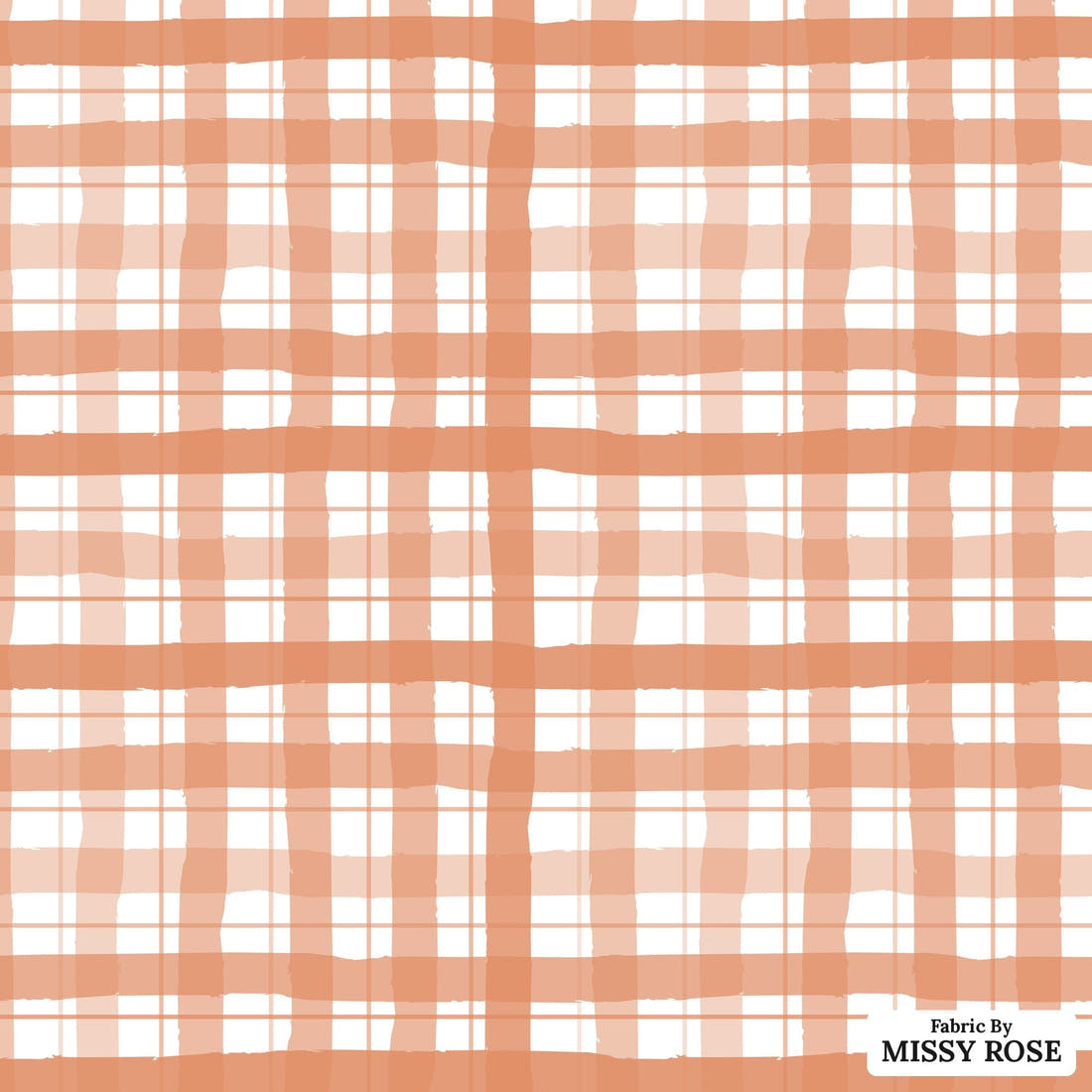 Indy Bloom Fabric Holly Jolly Gingham in Sugar 15 flat view of the printed design | Fabric by Missy Rose