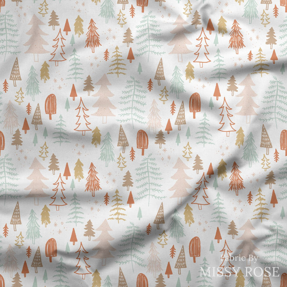 Indy Bloom Fabric Holly Jolly Holly 02 draped fabric mockup - custom printed fabric by the metre | Fabric by Missy Rose