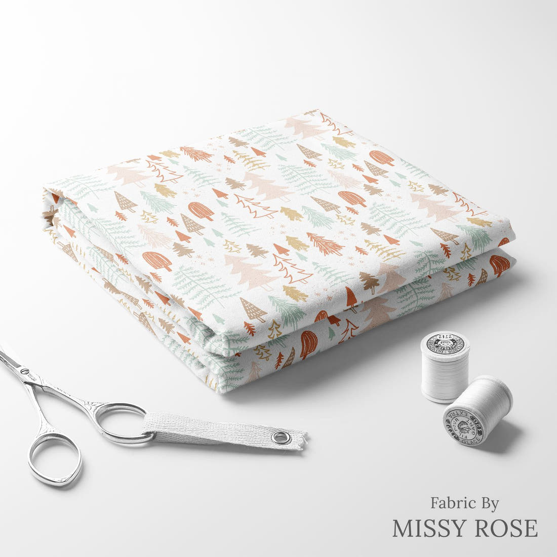 Indy Bloom Fabric Holly Jolly Holly 02 folded fabric stack with matching thread - pre-order fabric Australia | Fabric by Missy Rose