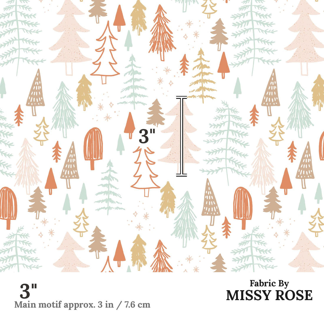 Indy Bloom Fabric Holly Jolly Holly 02 3 inch print scale guide | Fabric by Missy Rose