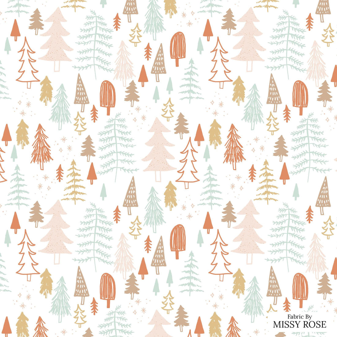 Indy Bloom Fabric Holly Jolly Holly 02 flat view of the printed design | Fabric by Missy Rose