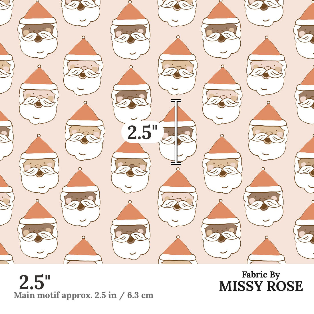 Indy Bloom Fabric Holly Jolly Pink 05 2.5 inch print scale guide | Fabric by Missy Rose