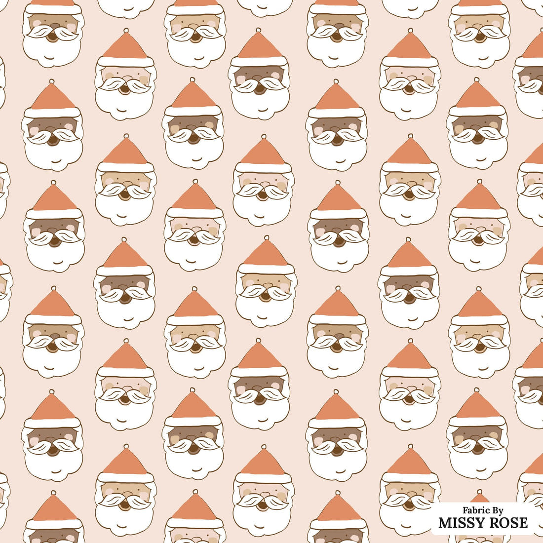 Indy Bloom Fabric Holly Jolly Pink 05 flat view of the printed design | Fabric by Missy Rose