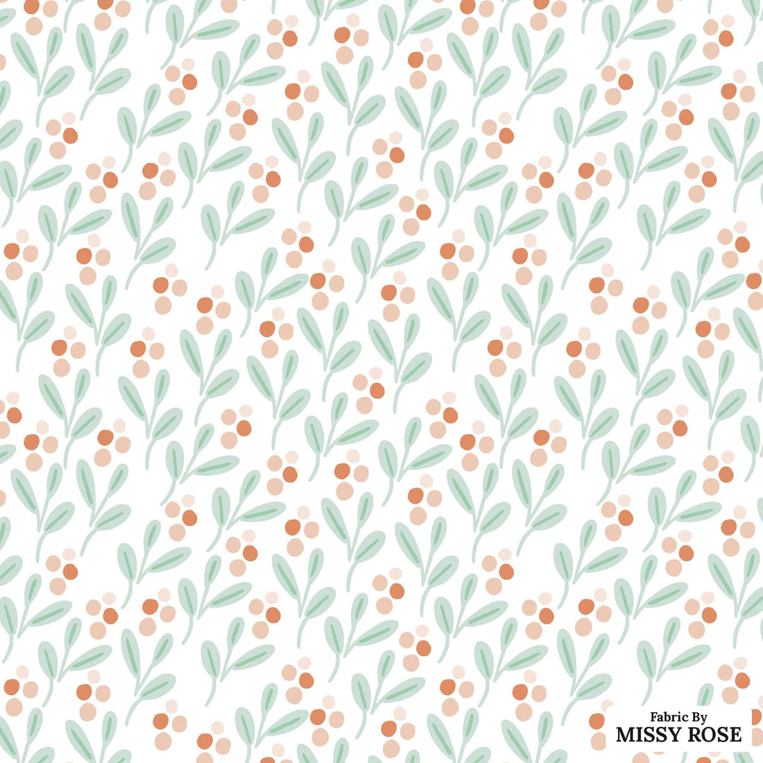 Indy Bloom Fabric Holly Jolly Pink Berry 06 flat view of the printed design | Fabric by Missy Rose
