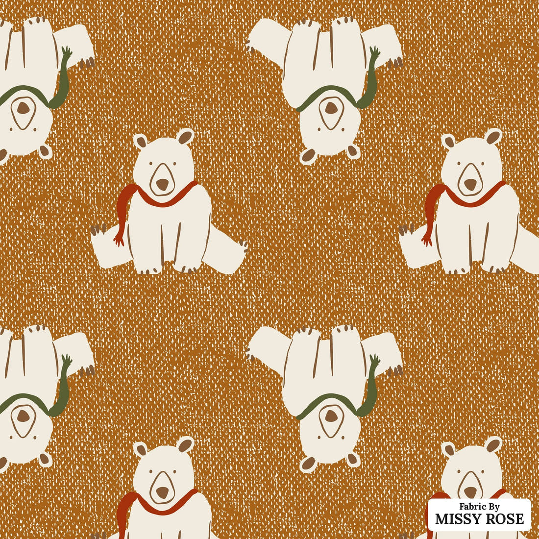 Indy Bloom Fabric Holly Jolly Polar knit 07 flat view of the printed design | Fabric by Missy Rose