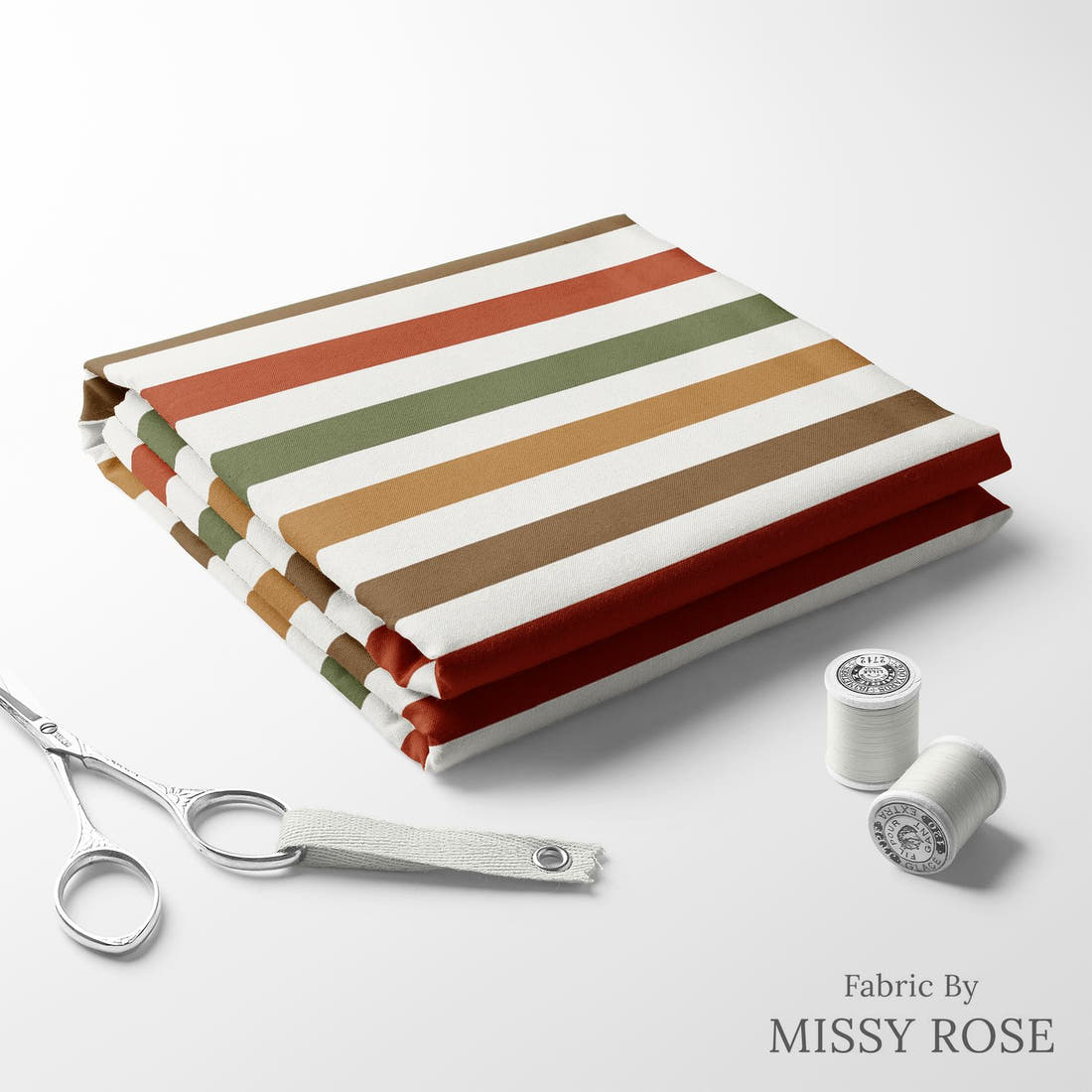 Indy Bloom Fabric Holly Jolly Stripes 12 folded fabric stack with matching thread - pre-order fabric Australia | Fabric by Missy Rose