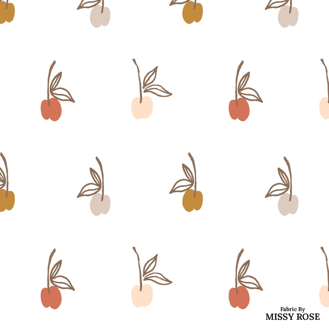 Indy Bloom Fabric Infatuated Valentine Cherry 13 flat view of the printed design | Fabric by Missy Rose