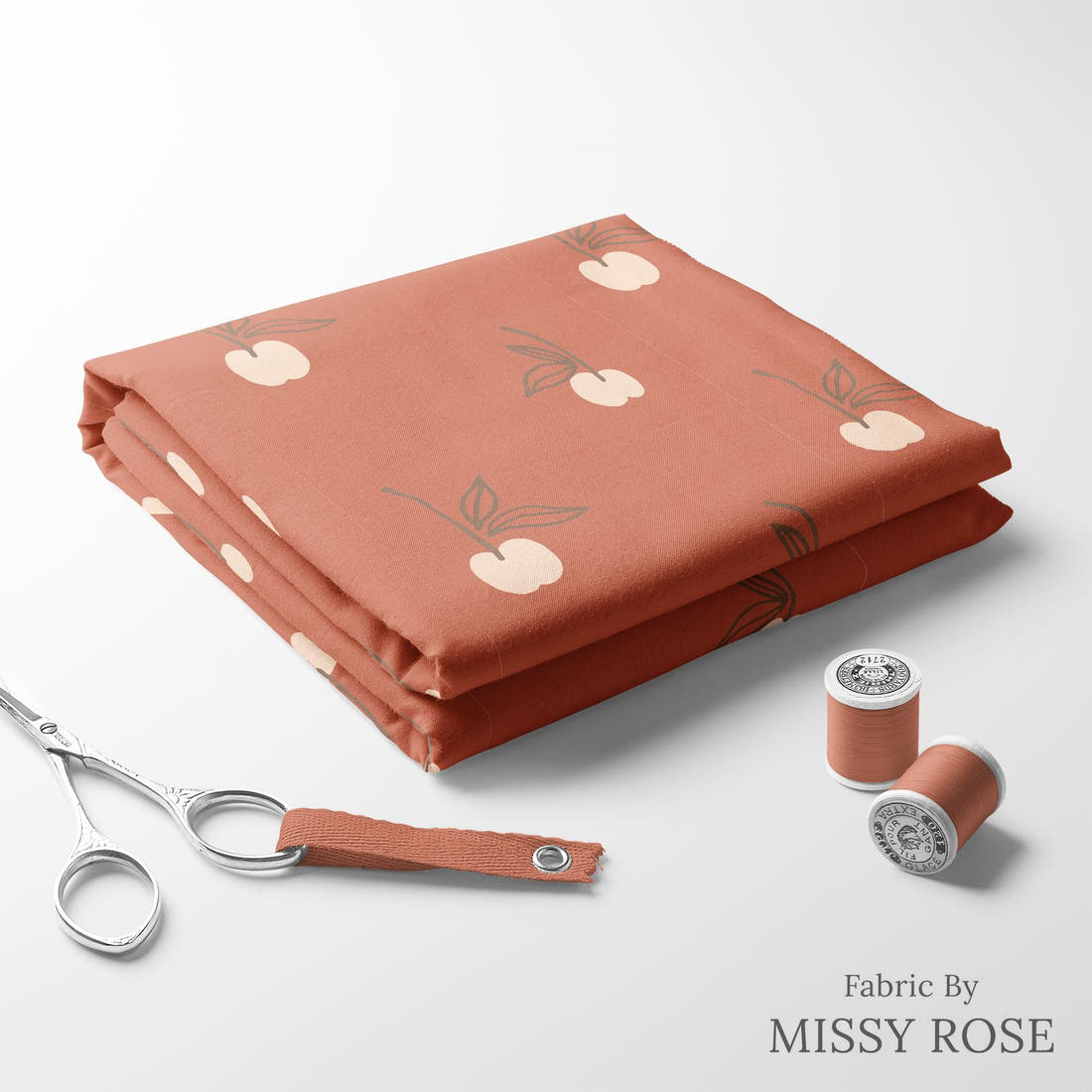 Indy Bloom Fabric Infatuated Valentine Cherry Red 12 folded fabric stack with matching thread - pre-order fabric Australia | Fabric by Missy Rose