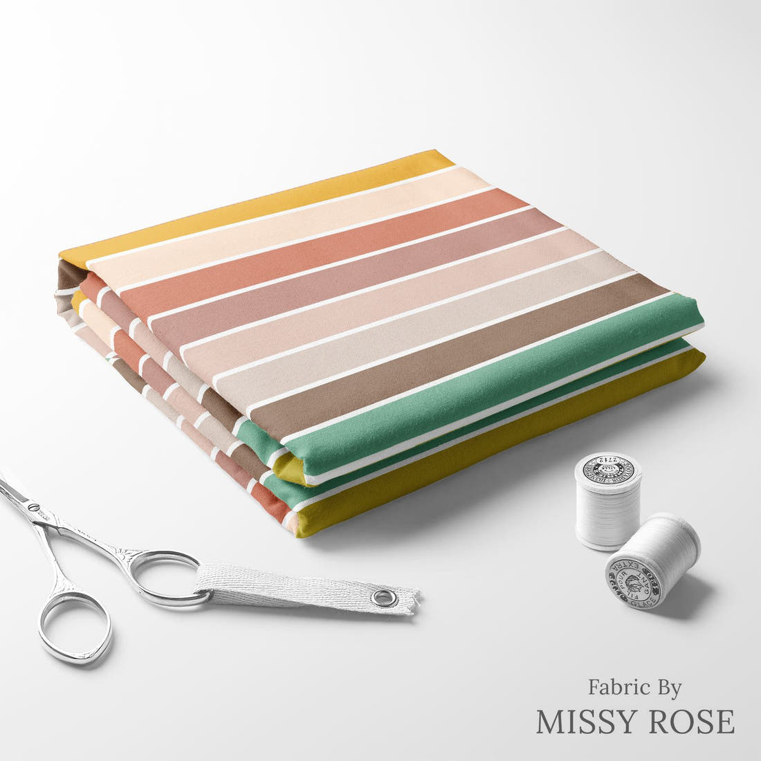 Indy Bloom Fabric Infatuated Valentine Colour Wheel Stripe 14 folded fabric stack with matching thread - pre-order fabric Australia | Fabric by Missy Rose