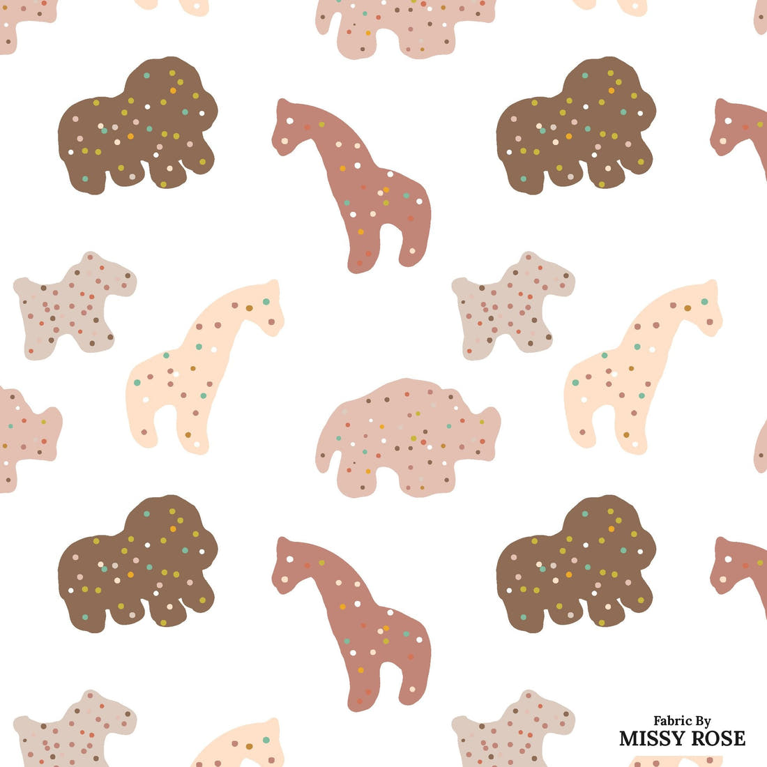 Indy Bloom Fabric Infatuated Valentine Cookie in white 10 flat view of the printed design | Fabric by Missy Rose