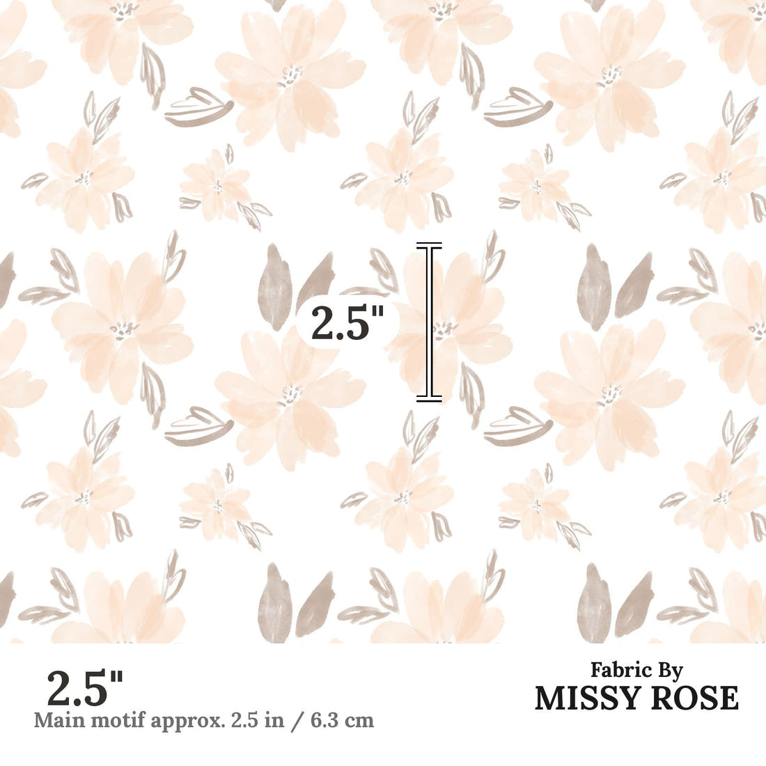 Indy Bloom Fabric Infatuated Valentine Dainty Darling 03 2.5 inch print scale guide | Fabric by Missy Rose