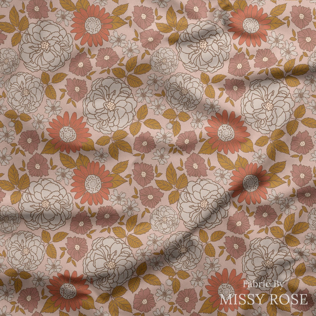 Indy Bloom Fabric Infatuated Valentine Gigi Plum 01 draped fabric mockup - custom printed fabric by the metre | Fabric by Missy Rose