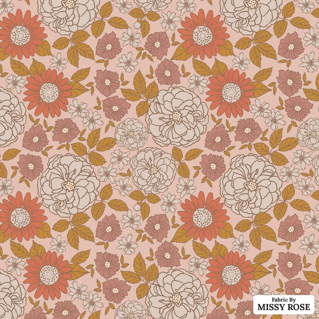 Indy Bloom Fabric Infatuated Valentine Gigi Plum 01 flat view of the printed design | Fabric by Missy Rose