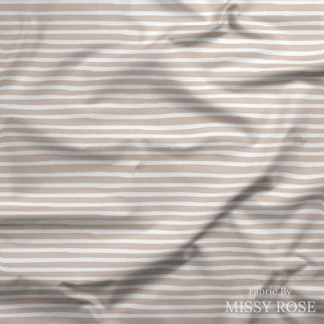 Indy Bloom Fabric Infatuated Valentine Painted Stripe Marshmallow 18 draped fabric mockup - custom printed fabric by the metre | Fabric by Missy Rose