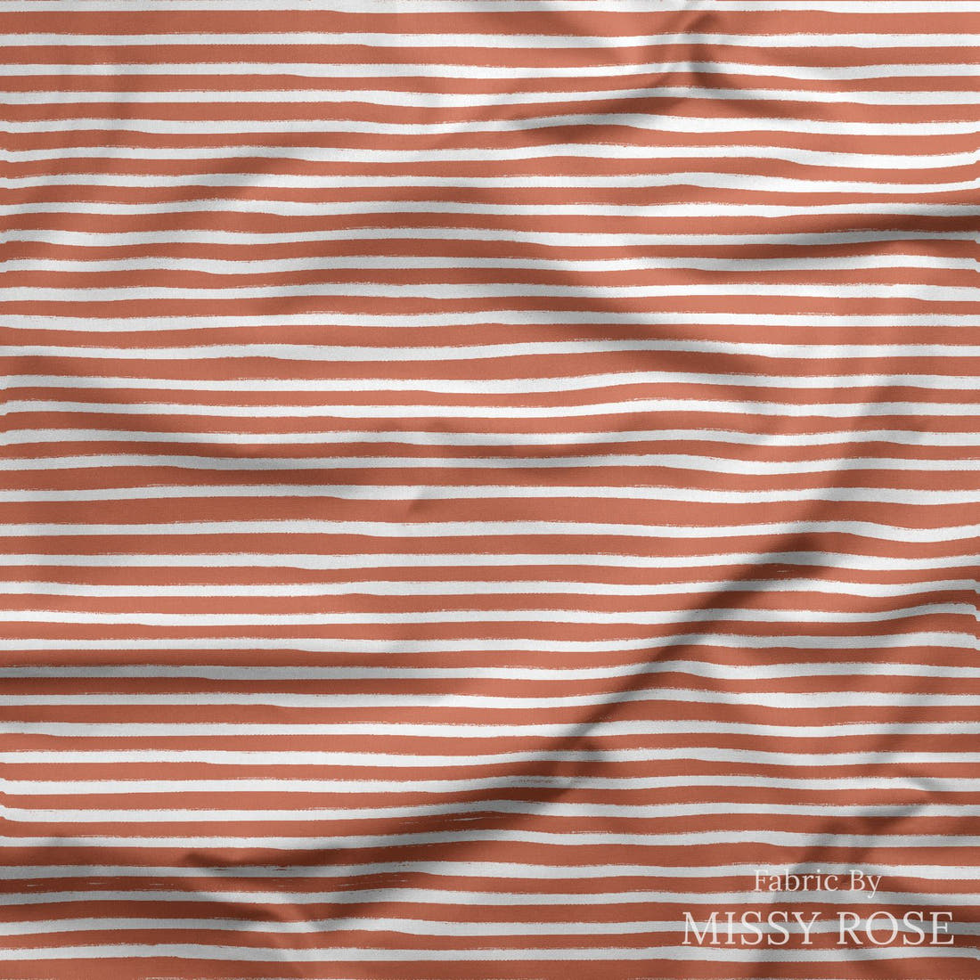 Indy Bloom Fabric Infatuated Valentine Painted Stripe Red 19 draped fabric mockup - custom printed fabric by the metre | Fabric by Missy Rose
