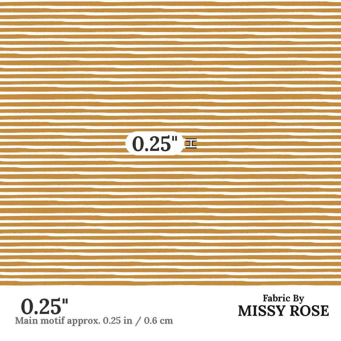 Indy Bloom Fabric Infatuated Valentine Painted Stripe Tangerine 20 0.25 inch print scale guide | Fabric by Missy Rose