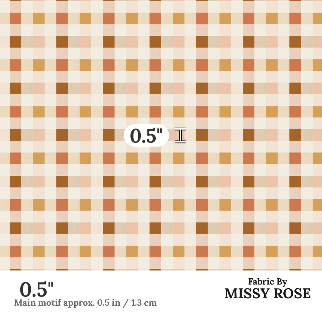 Indy Bloom Fabric Juliet Florals Gingham 04 0.5 inch print scale guide | Fabric by Missy Rose