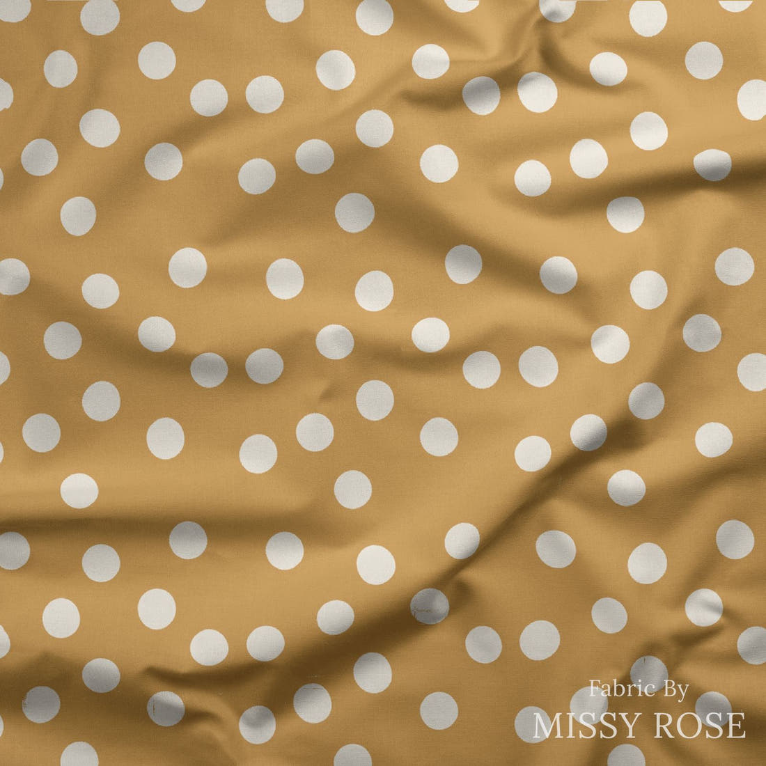 Indy Bloom Fabric Juliet Florals Golden Cream Dot 10 draped fabric mockup - custom printed fabric by the metre | Fabric by Missy Rose