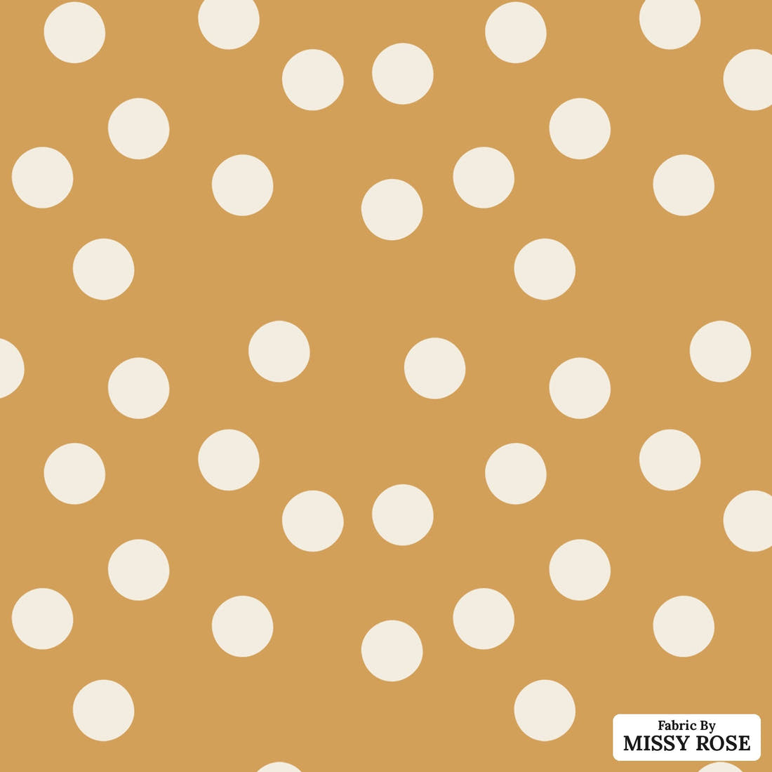 Indy Bloom Fabric Juliet Florals Golden Cream Dot 10 flat view of the printed design | Fabric by Missy Rose