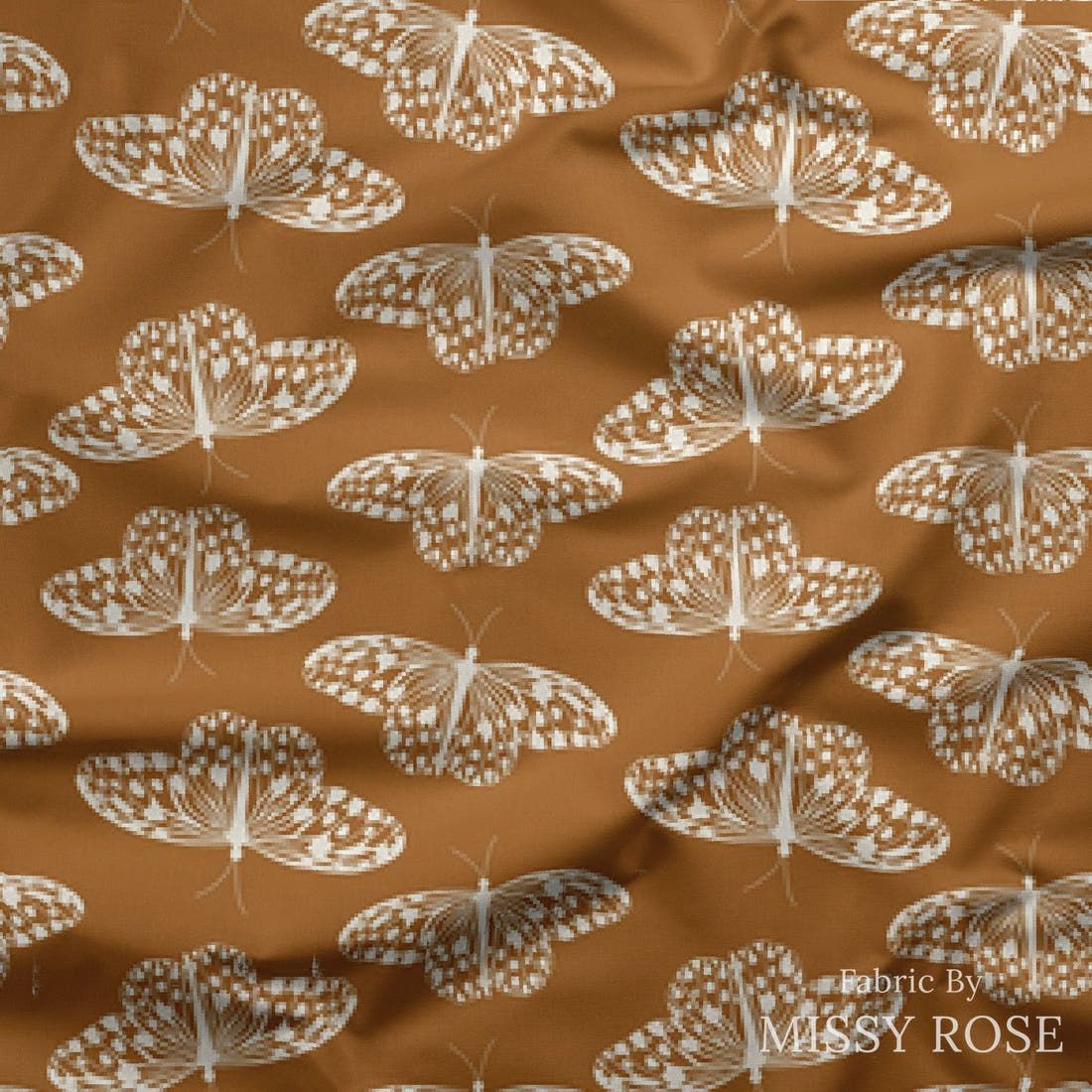 Indy Bloom Fabric Juliet Florals Monarch 02 draped fabric mockup - custom printed fabric by the metre | Fabric by Missy Rose