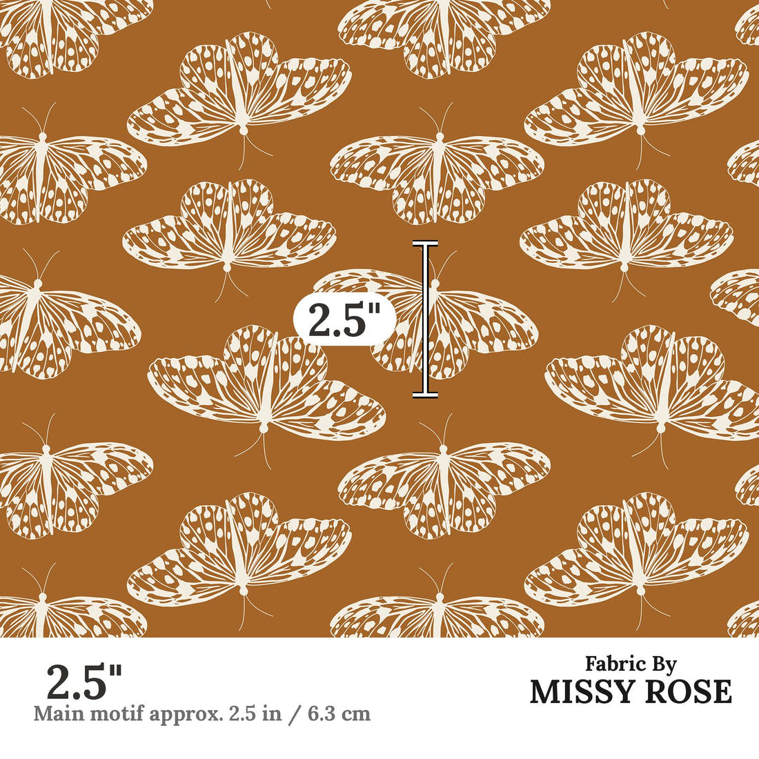 Indy Bloom Fabric Juliet Florals Monarch 02 2.5 inch print scale guide | Fabric by Missy Rose