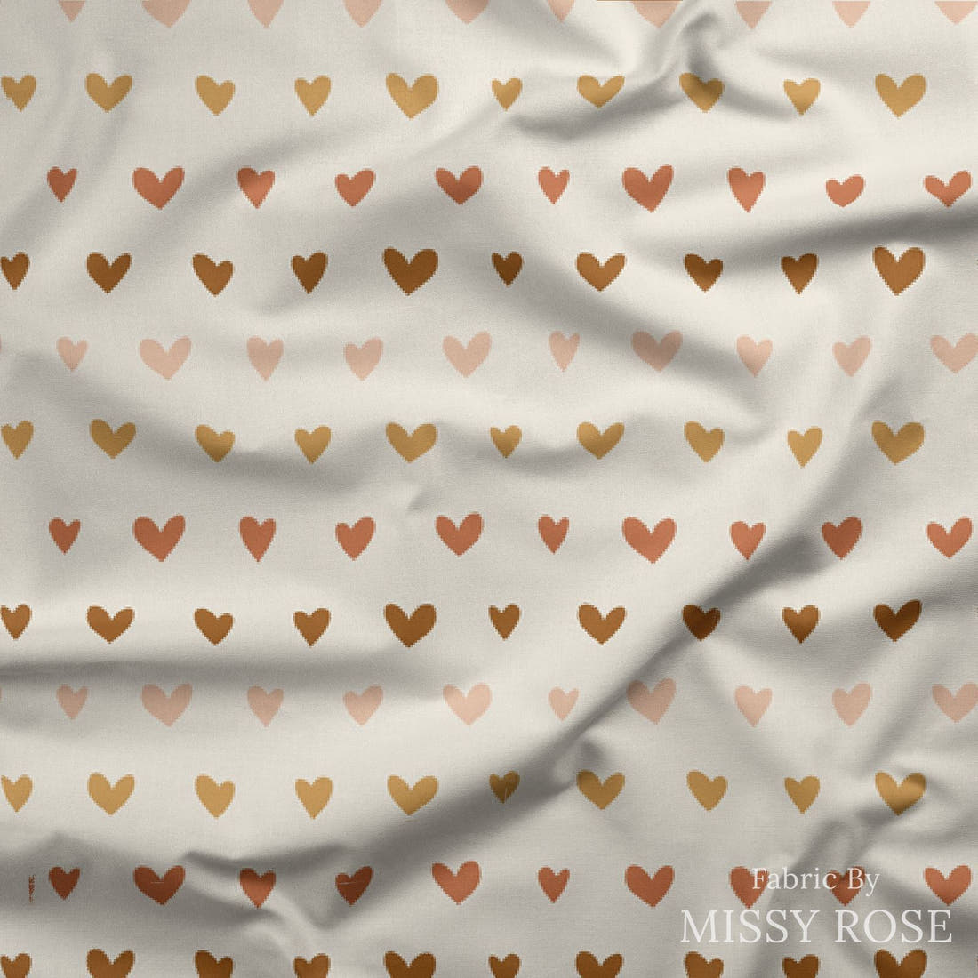 Indy Bloom Fabric Juliet Florals Ombre Hearts 03 draped fabric mockup - custom printed fabric by the metre | Fabric by Missy Rose