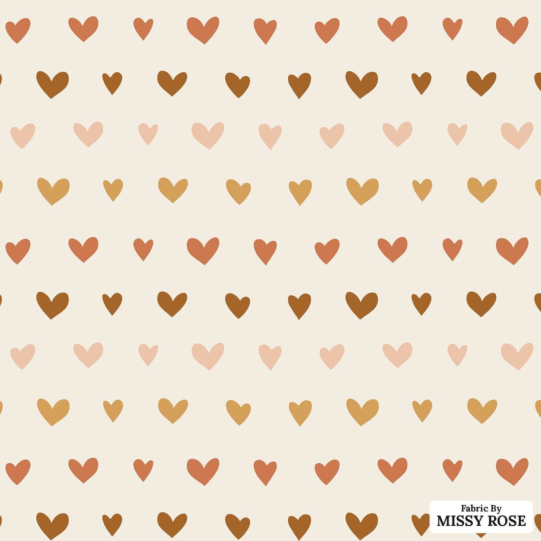 Indy Bloom Fabric Juliet Florals Ombre Hearts 03 flat view of the printed design | Fabric by Missy Rose
