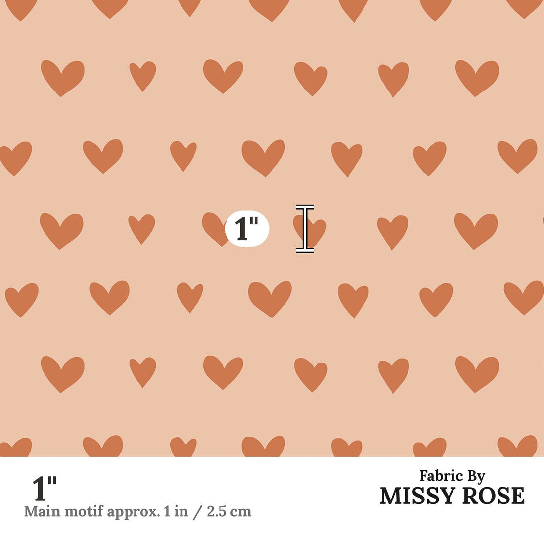 Indy Bloom Fabric Juliet Florals Queen of Hearts 09 1 inch print scale guide | Fabric by Missy Rose