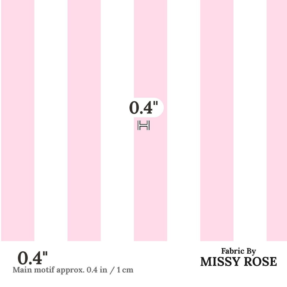 Indy Bloom Fabric Laguna Summer Beach Stripe In Bubblegum 29 0.4 inch print scale guide | Fabric by Missy Rose