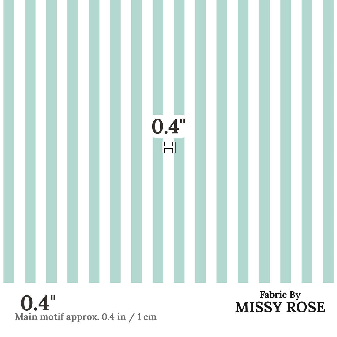 Indy Bloom Fabric Laguna Summer Beach Stripe In Laguna 28 0.4 inch print scale guide | Fabric by Missy Rose