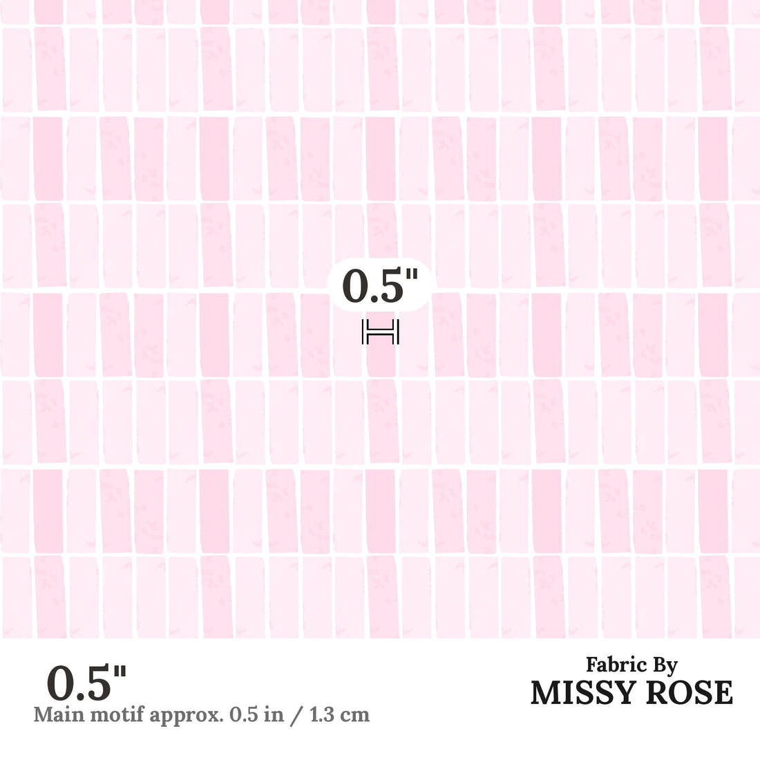 Indy Bloom Fabric Laguna Summer Beach Tiles In Bubblegum 19 0.5 inch print scale guide | Fabric by Missy Rose