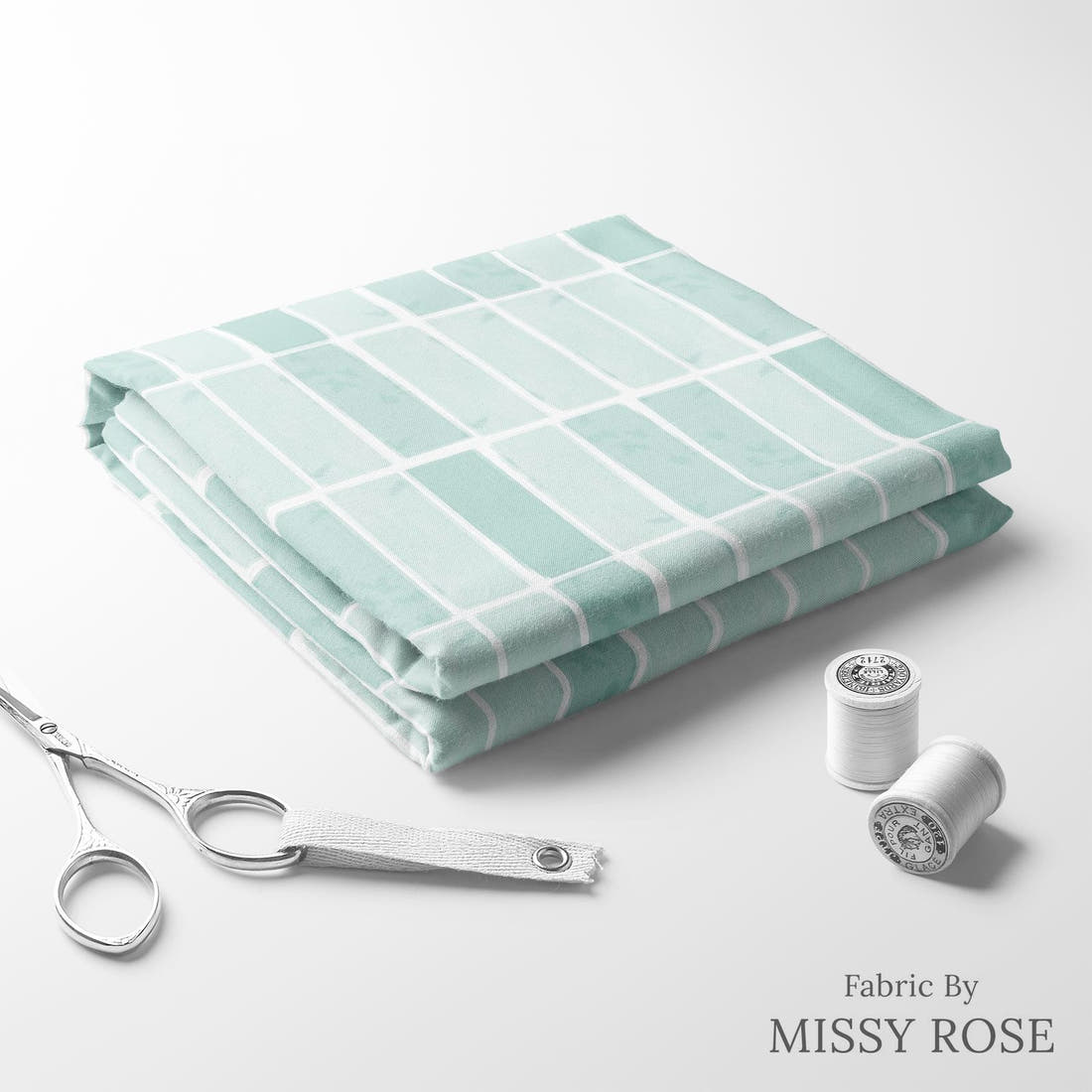 Indy Bloom Fabric Laguna Summer Beach Tiles In Laguna 20 folded fabric stack with matching thread - pre-order fabric Australia | Fabric by Missy Rose