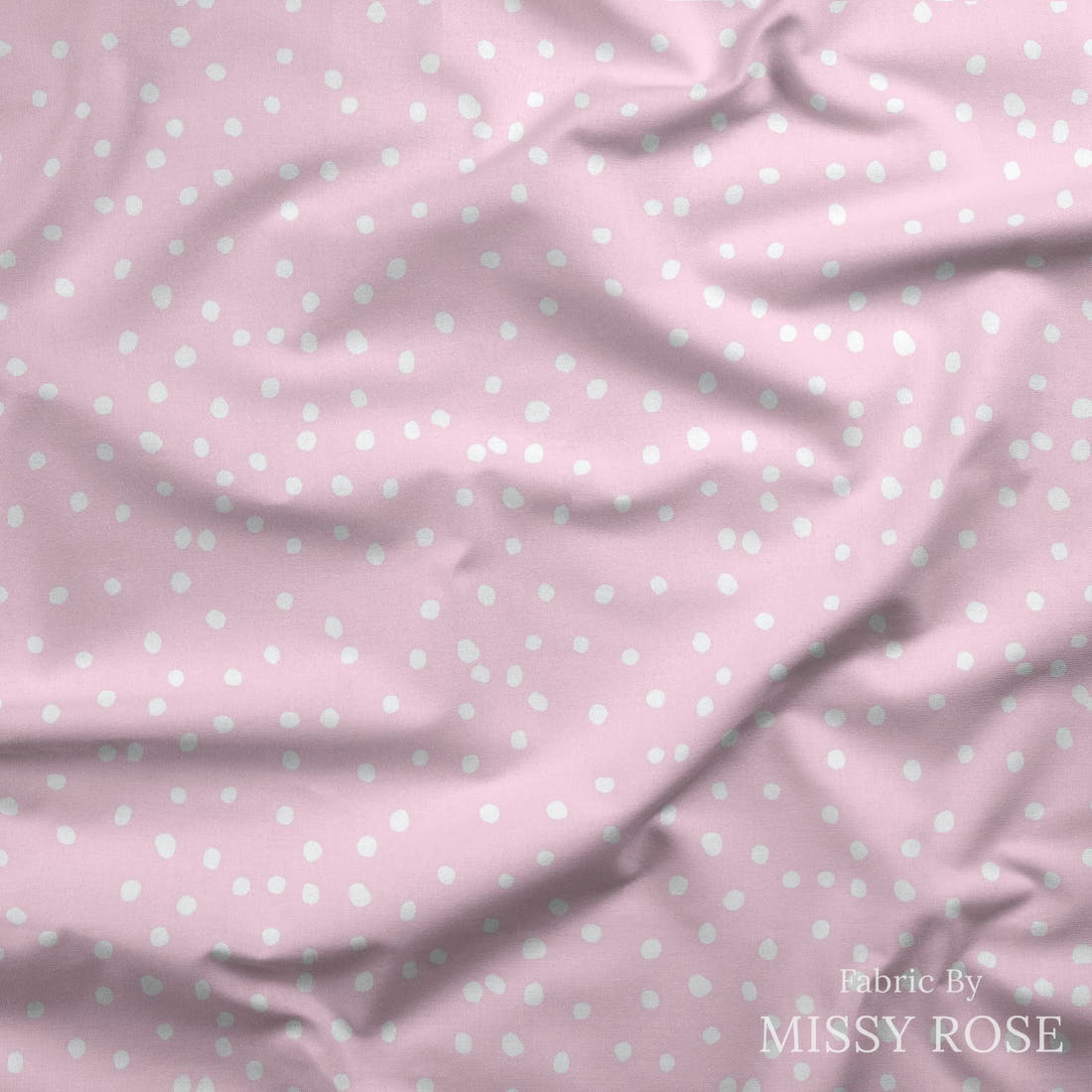 Indy Bloom Fabric Laguna Summer Polka Dot Bikini In Bubble Gum 22 draped fabric mockup - custom printed fabric by the metre | Fabric by Missy Rose