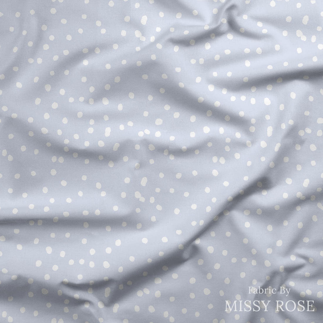 Indy Bloom Fabric Laguna Summer Polka Dot Bikini In Periwinkle 23 draped fabric mockup - custom printed fabric by the metre | Fabric by Missy Rose