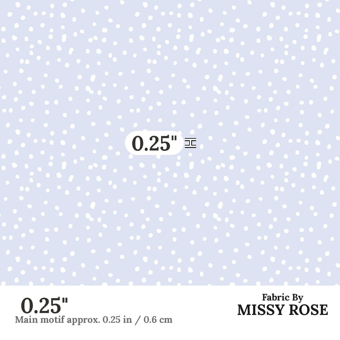 Indy Bloom Fabric Laguna Summer Polka Dot Bikini In Periwinkle 23 0.25 inch print scale guide | Fabric by Missy Rose