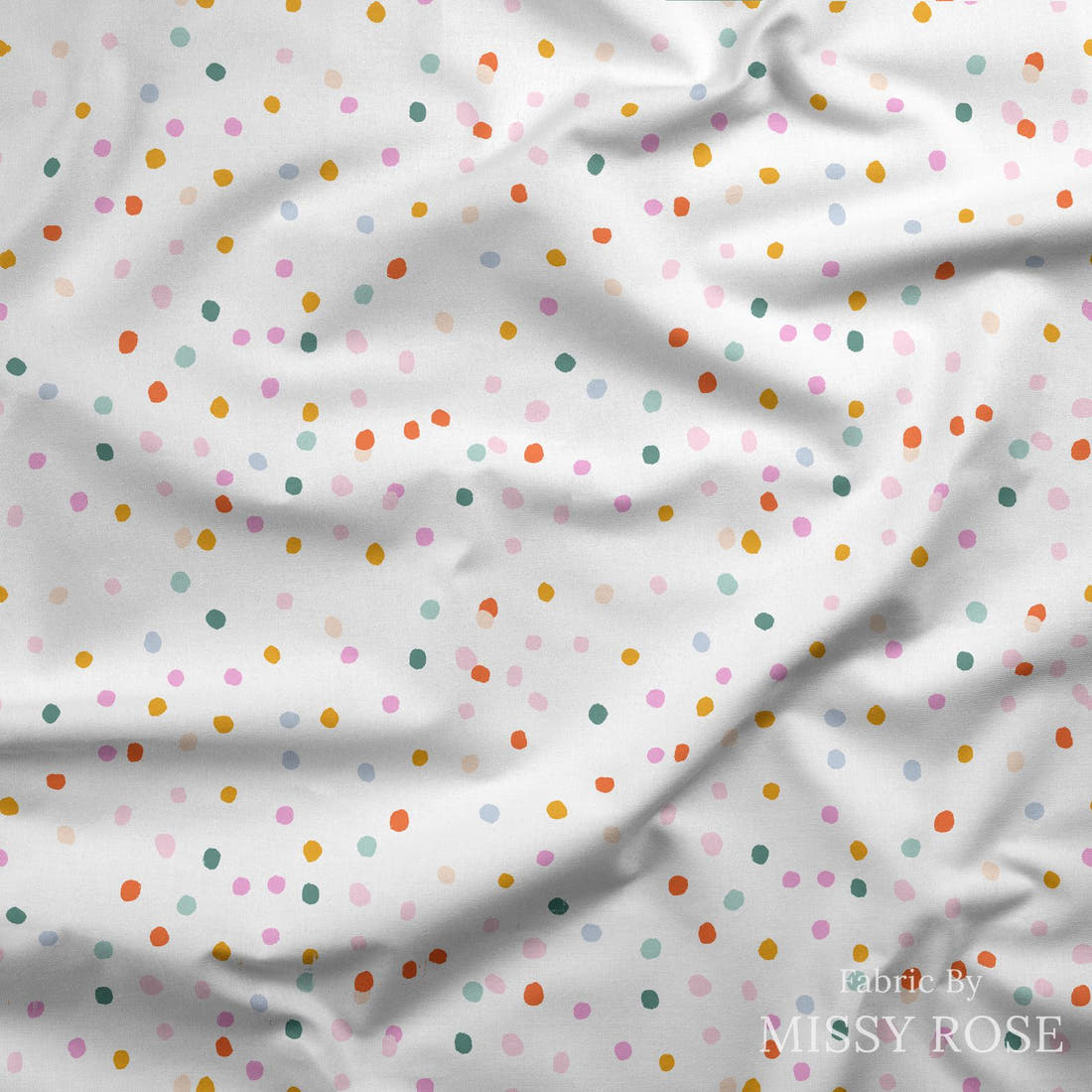 Indy Bloom Fabric Laguna Summer Polka Dot In Beach Party 25 draped fabric mockup - custom printed fabric by the metre | Fabric by Missy Rose