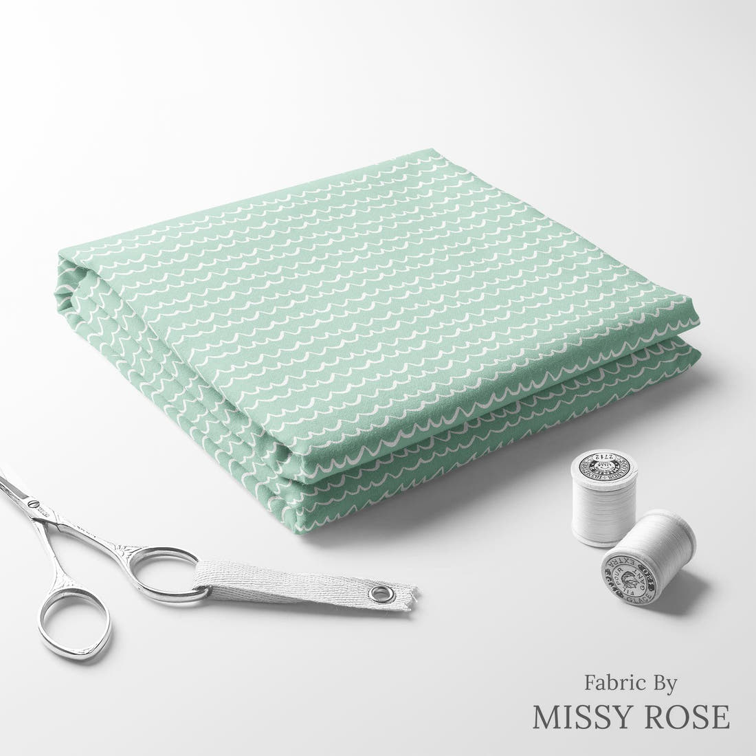 Indy Bloom Fabric Laguna Summer Sea Waves In Laguna 13 folded fabric stack with matching thread - pre-order fabric Australia | Fabric by Missy Rose