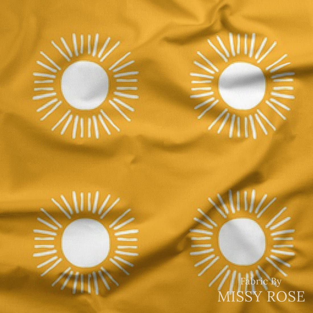 Indy Bloom Fabric Laguna Summer Sunny Day In Golden 18 draped fabric mockup - custom printed fabric by the metre | Fabric by Missy Rose