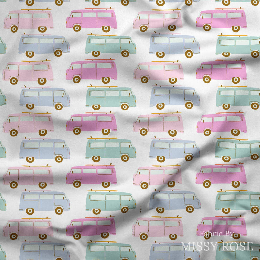 Indy Bloom Fabric Laguna Summer Surfs Up 07 draped fabric mockup - custom printed fabric by the metre | Fabric by Missy Rose