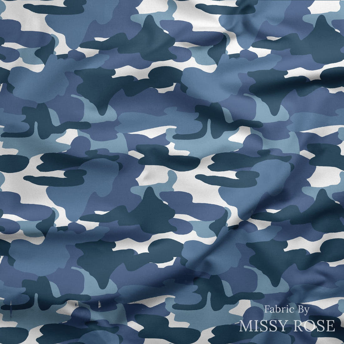 Indy Bloom Fabric Liberty Camo 02 draped fabric mockup - custom printed fabric by the metre | Fabric by Missy Rose