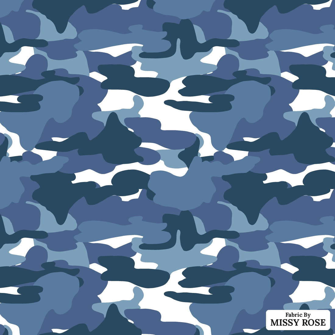 Indy Bloom Fabric Liberty Camo 02 flat view of the printed design | Fabric by Missy Rose