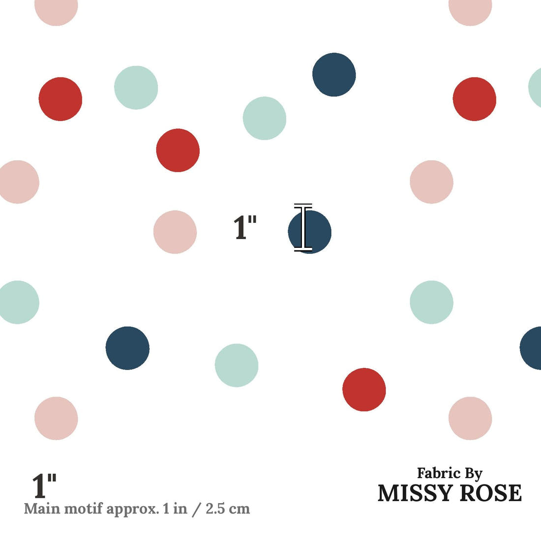 Indy Bloom Fabric Liberty Confetti 05 1 inch print scale guide | Fabric by Missy Rose