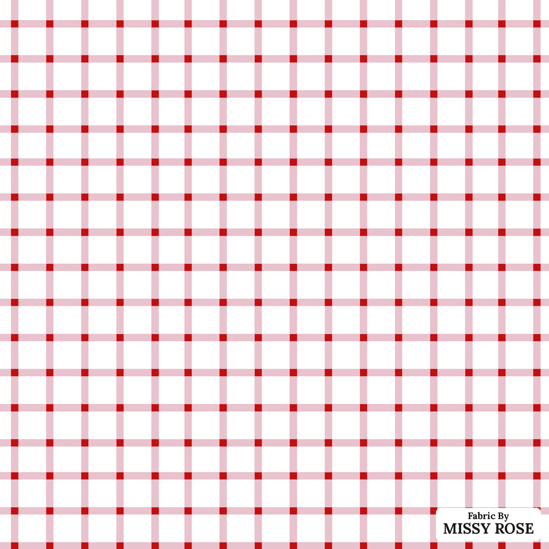 Indy Bloom Fabric Liberty Pink Plaid 10 flat view of the printed design | Fabric by Missy Rose