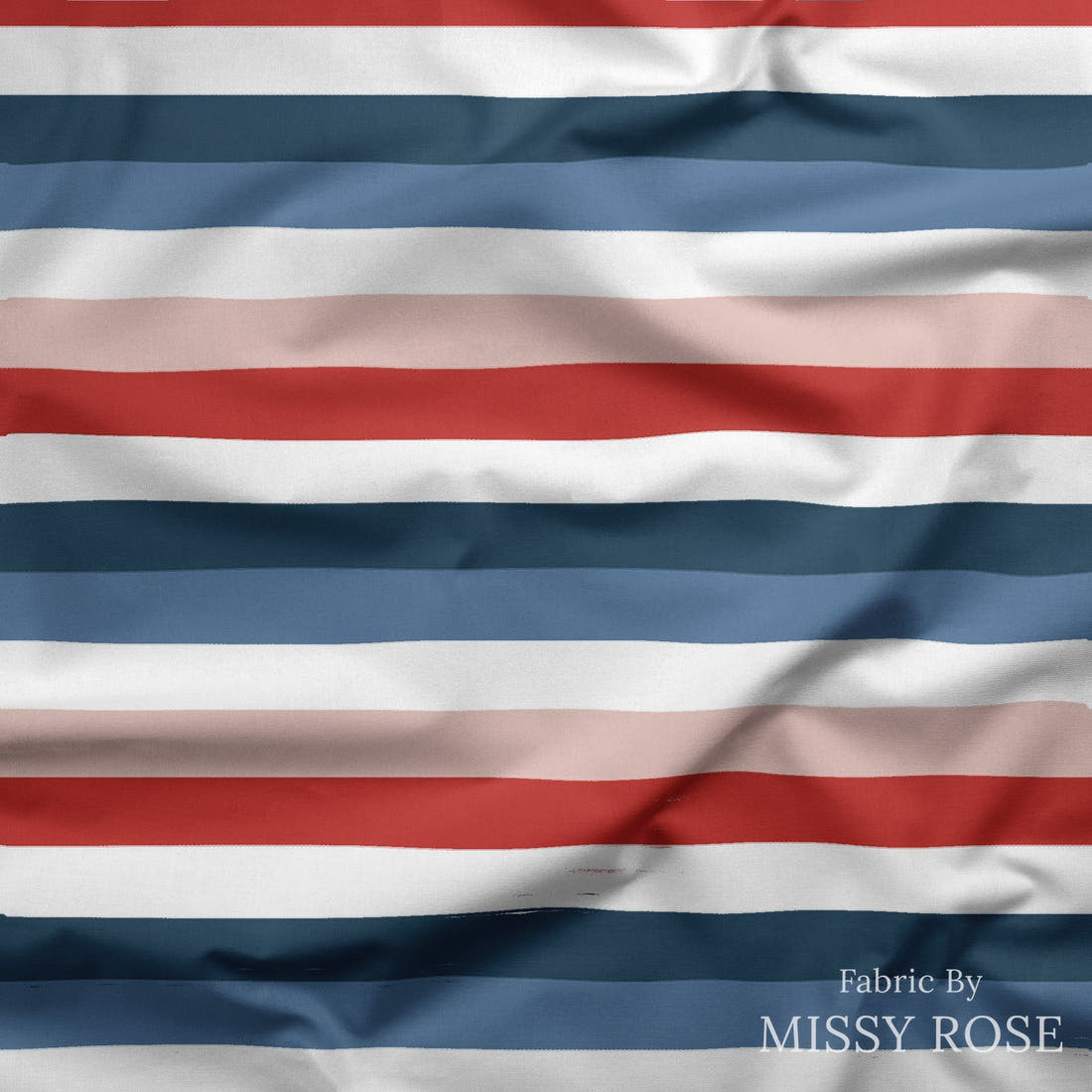 Indy Bloom Fabric Liberty Rainbow Stripe 11 draped fabric mockup - custom printed fabric by the metre | Fabric by Missy Rose